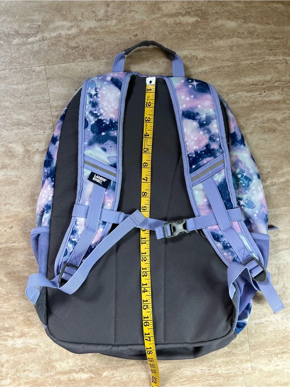 Lands' End Kids Galaxy Backpack - Purple Blue Pink Large 18”